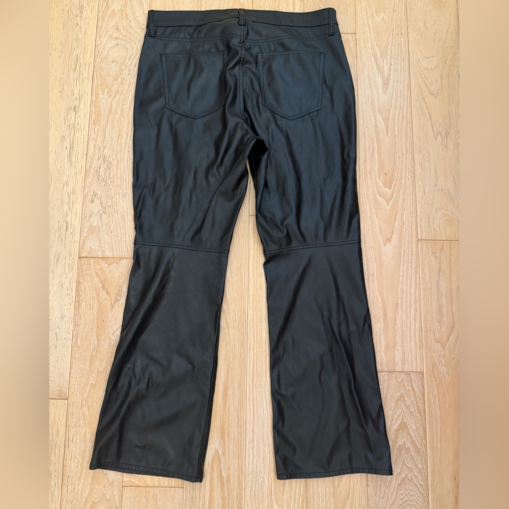 Gap Vegan leather baby boot cut pants black size 16 Short biker edge grunge glam - Picture 8 of 8